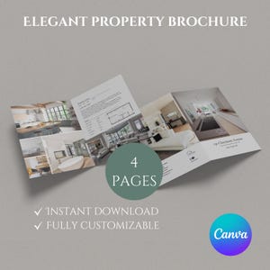 Modello di brochure immobiliare di lusso / Open House e progettazione di quotazioni a 4 pagine piegate a metà per agenti immobiliari / Brochure di quotazione / Agente immobiliare