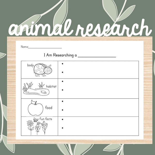 Animal Research - Informational Text - Writing - Reading - Project - Elementary - Homeschool