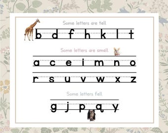 Writing Letters Poster - Handwriting Helper - Letter Formation - Penmanship - Alphabet - Kindergarten - Elementary - Homeschool