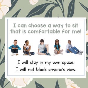 Sitting Choices Poster - Flexible Seating - Student Choice - Classroom Rules - Social Emotional - Back to School - Elementary