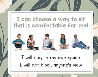 Sitting Choices Poster - Flexible Seating - Student Choice - Classroom Rules - Social Emotional - Back to School - Elementary