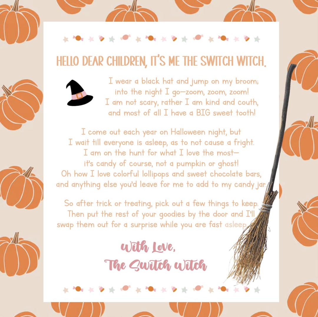Switch Witch Printable Letter - Kids Halloween Printable - Letter From ...