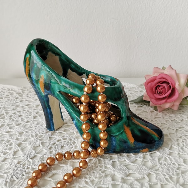 VINTAGE - Princess shoe - glazed terracotta - High heel shoe - Jewelry box