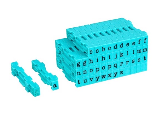  Contact USA Small 36-Piece American Typewriter Pegz  Connectable Lowerase Alphabet Stamp Set