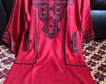 Vintage style Embroidered  Lelan kurta/  Embroidered with Colorful Gorgeous Canvas all over/Indian Punjabi Pakistani  asian clothing