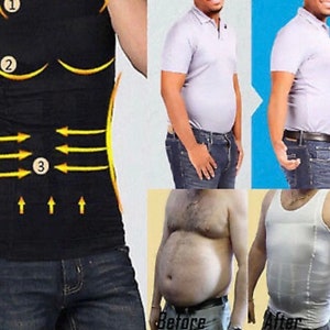 Men's Seamless Control Shirt Hombre Abdomen Control Compression Colombian  Fajas
