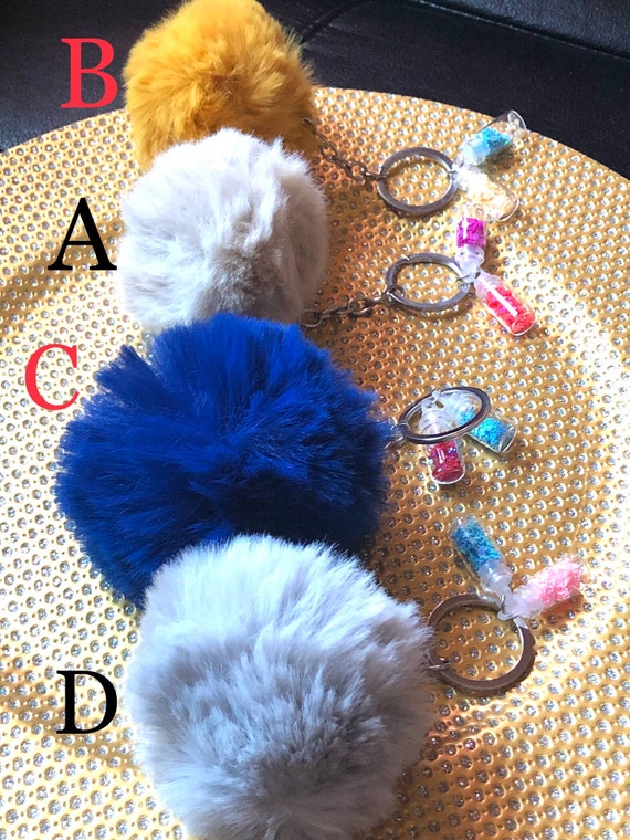 Pom Pom Keychain Faux Rabbit Fur Fluffy Puff Ball Keychain -  Finland