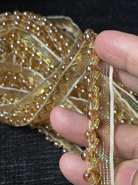 Golden beads clearance lace