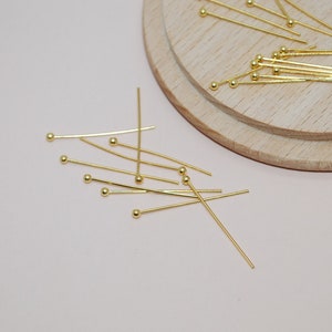 Pack of 20 25mm Gold Stainless Steel Round End Studs for Jewelry Making