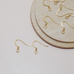 Lot of 10 gold sleeper earrings in stainless steel 17x15mm for jewelry creation