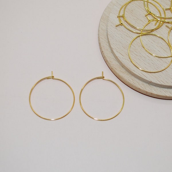 Lot de 10 boucles d oreille créoles doré en acier inoxydable 25x30mm, créoles 25mm pour création de bijoux