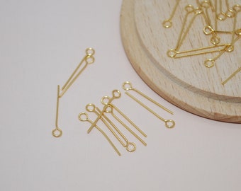 Set of 20 20mm Stainless Steel Gold Eye Studs for Jewelry Making