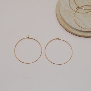 Set of 10 golden Creole earrings in stainless steel 35x40mm, Creoles 35mm for jewelry creation