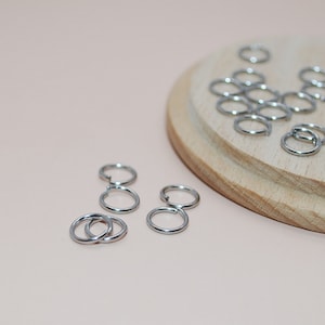 8mm open jump rings in 304 silver stainless steel for jewelry making, DIY