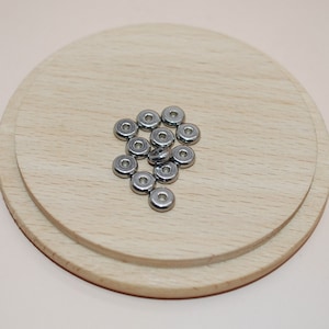 Set of 10 silver stainless steel spacer beads 6x2mm for jewelry making