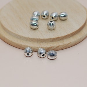 Set of 10 silver separator beads for jewelry making, set of silver separator beads PERAR1002/6MM