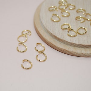 Open jump rings 8mm in 304 gold stainless steel for jewelry making, set of 20 units, DIY