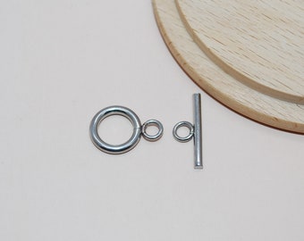 Cierres de palanca de acero inoxidable plateado de 17 mm para joyería