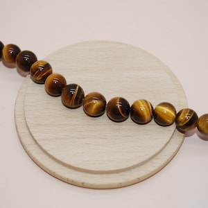 Runde TIGERAUGE-Perle 10 mm zur Schmuckherstellung, echte Natursteinperle