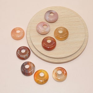 Karneol Donut Anhänger zur Schmuckherstellung EINZELN VERKAUFT