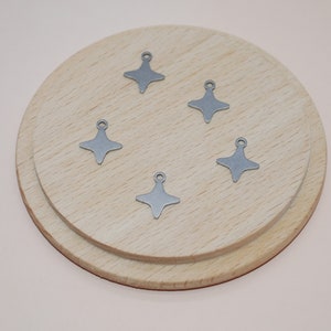Set of 5 mini north star charms in silver stainless steel 13mm for jewelry making