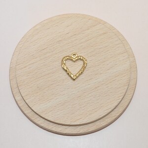 18mm Gold Stainless Steel Heart Pendant for Jewelry Making
