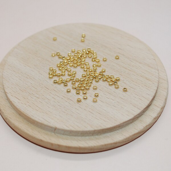 Lot de 25 perles à écraser doré en acier inoxydable 1.9mm pour création de bijoux