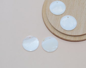 Set of 5 mother-of-pearl sequins, 20mm, for jewelry making