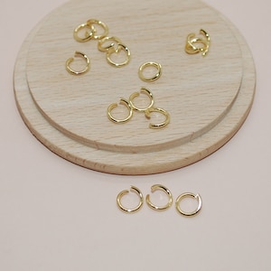 Open jump rings 8mm in 304 gold stainless steel for jewelry making, set of 20 units, DIY