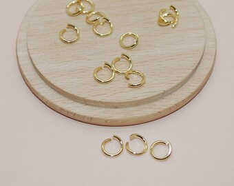 Anillos abiertos de acero inoxidable 304 dorados de 8 mm para hacer joyas, V2, 20 piezas/lote, bricolaje