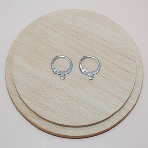 Pair of silver stainless steel hoop earrings for jewelry creation