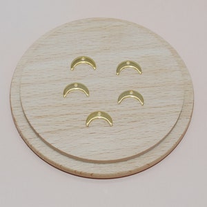 Paquete de 10 dijes de conector de luna de acero inoxidable dorado de 11 mm, dijes de luna de acero inoxidable dorado para hacer joyas