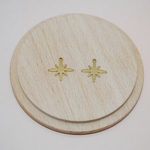 Set of 5 mini north star charms in gold stainless steel 15mm for jewelry making