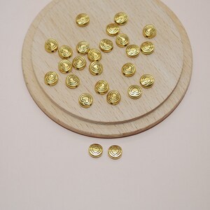 Set of 10 6mm heart separator beads for jewelry creation, gold separator beads PERDO1007/6MM