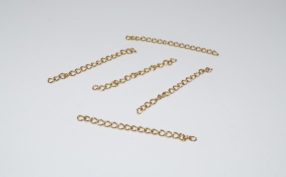 Lot de 10 chainettes d extension doré en acier inoxydable 50mm pour création de bijoux