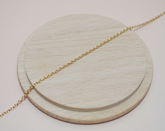 Dünne, vergoldete Edelstahlkette, 2 x 1,5 mm, zur Schmuckherstellung