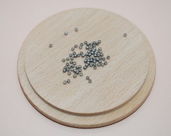 Set of 25 silver stainless steel crimp beads for jewelry making