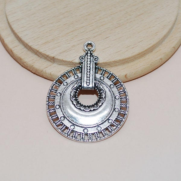 Grand pendentif ethnique argent pour création de bijoux PENARETH05