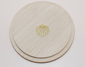Gold-plated stainless steel shell charm, gold-plated shell pendant for jewelry creation SOLD INDIVIDUALLY