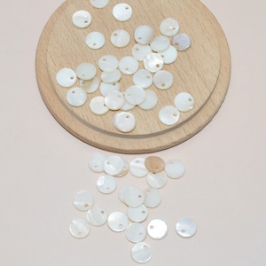 Set di 20 paillettes rotonde in madreperla da 8 mm per la creazione di gioielli