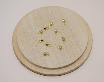 Set of 5 gold stainless steel bead charms 6x3mm for jewelry making
