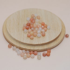CALCITE 4mm round beads for jewelry creation, real natural stone beads