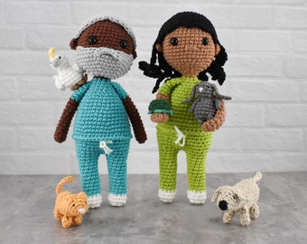 Veterinarian and Animals - Crochet Pattern PDF - Digital Download