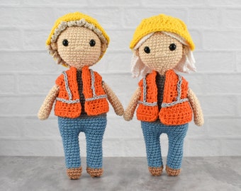 Construction Worker - Crochet Pattern PDF - Digital Download