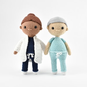 Nurse and Doctor - Crochet Pattern PDF - Digital Download