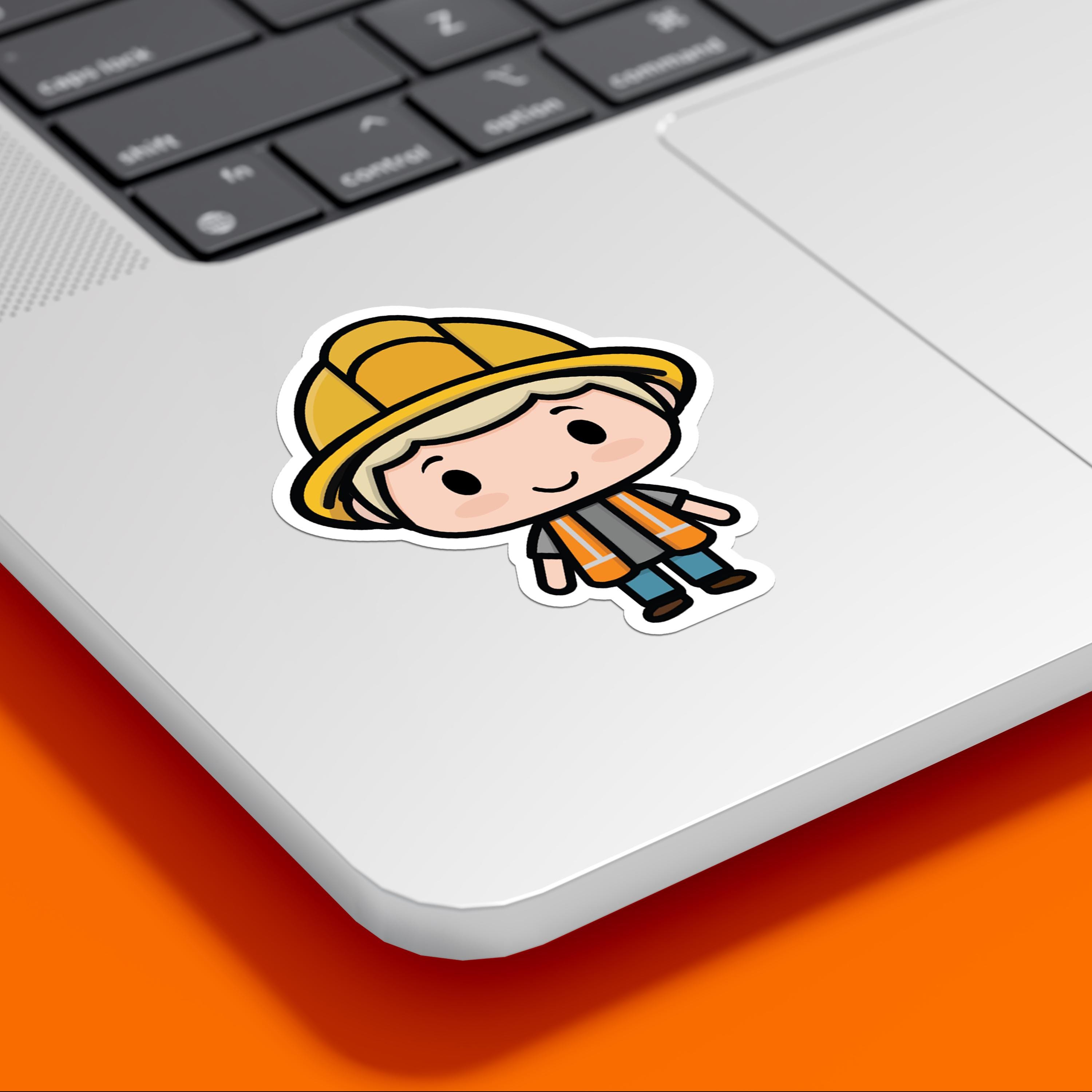 Construction Worker Sticker - 4 Options - Vinyl - Etsy