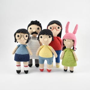 Bob&#39;s Burgers: Bob, Linda, Tina, Gene, and Louise Belcher - Crochet Patterns PDF - Digital Download