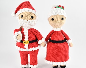 Santa, Mrs. Claus, and Christmas Elves - Crochet Pattern PDF - Digital Download