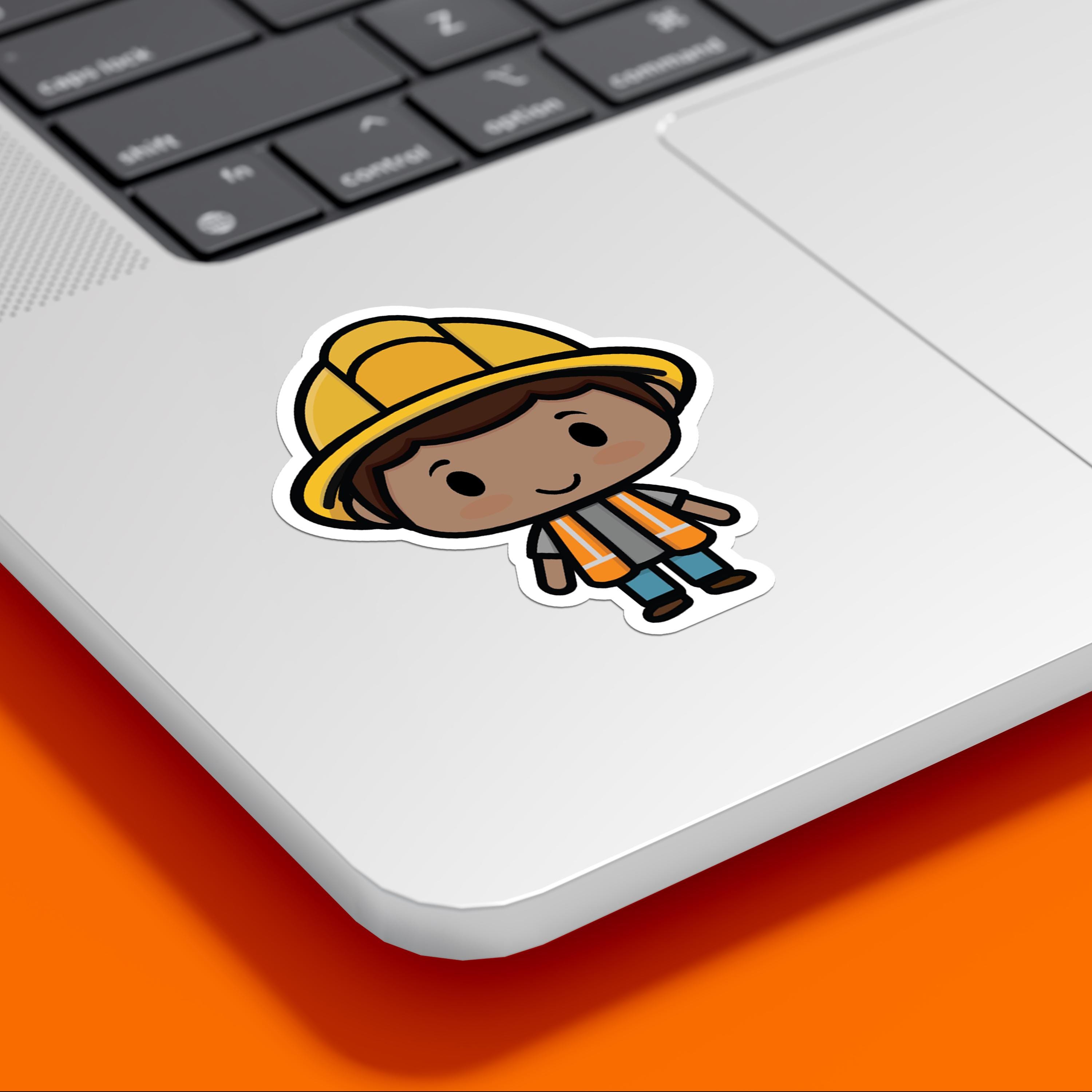 Construction Worker Sticker - 4 Options - Vinyl - Etsy