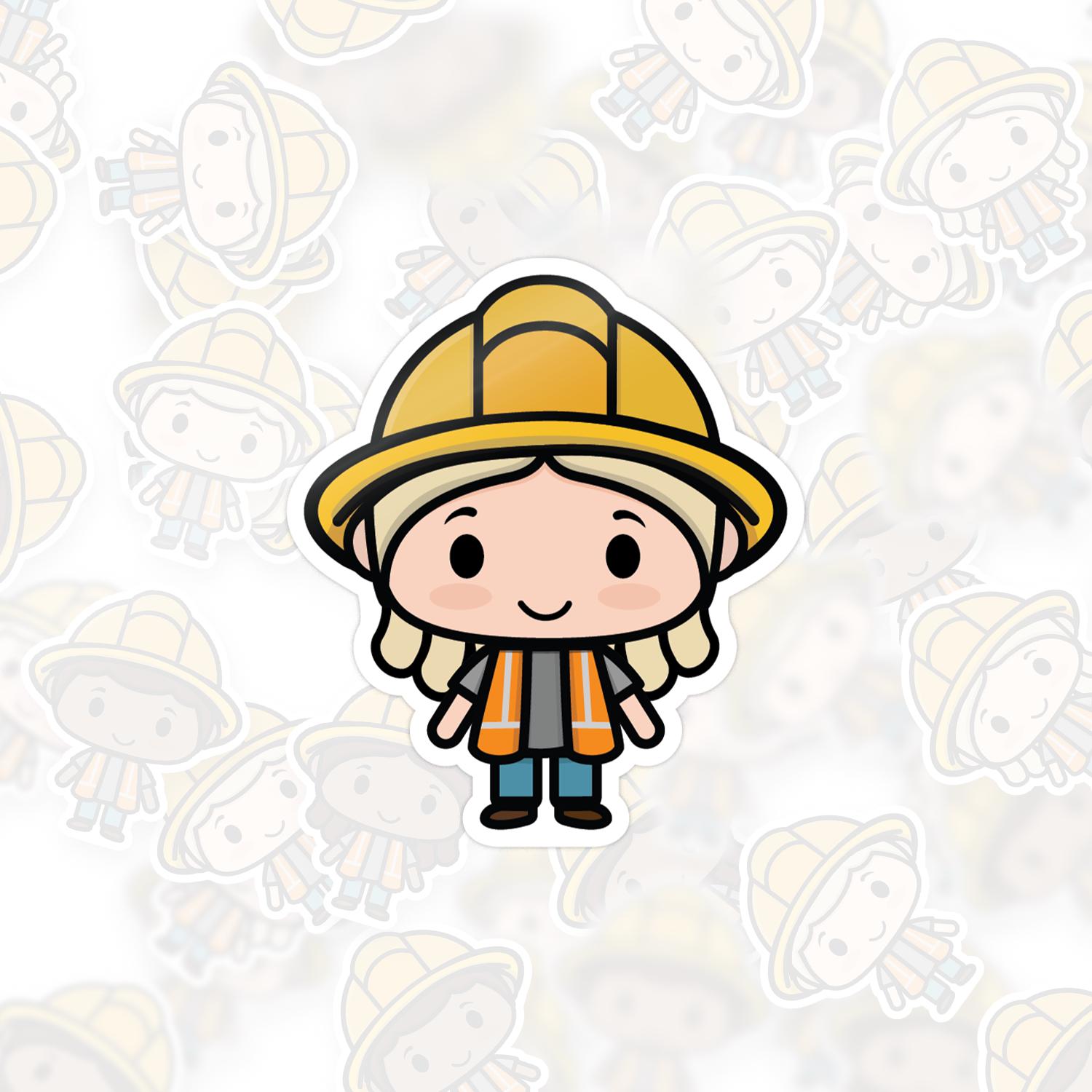 Construction Worker Sticker - 4 Options - Vinyl - Etsy